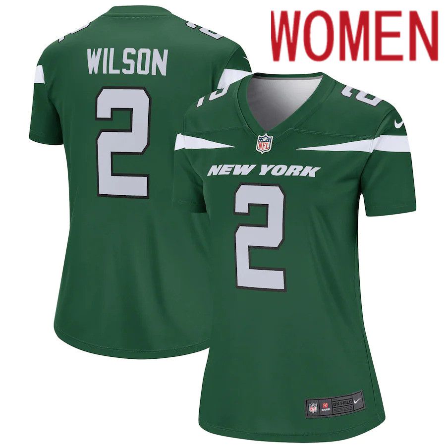 Women New York Jets #2 Zach Wilson Nike Gotham Green Legend NFL Jersey